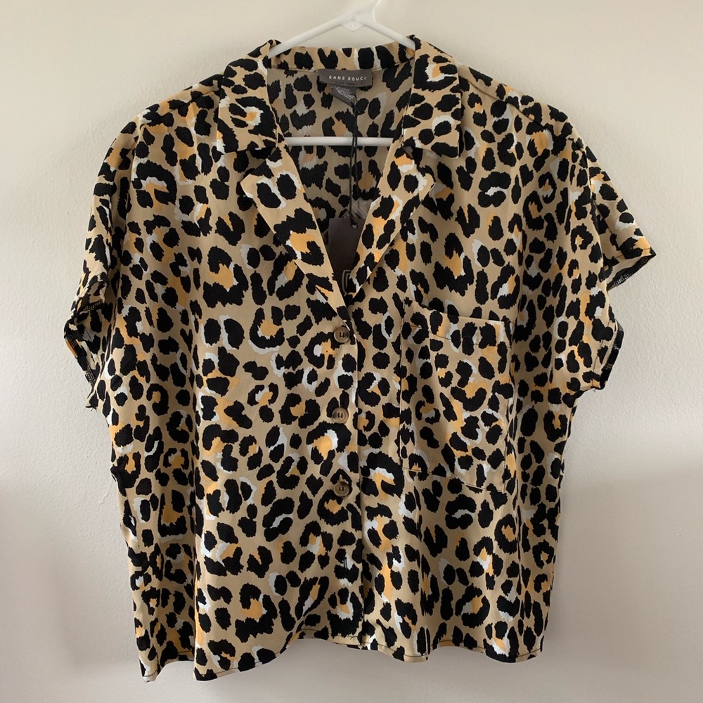 Leopard Print Button Down - image 1